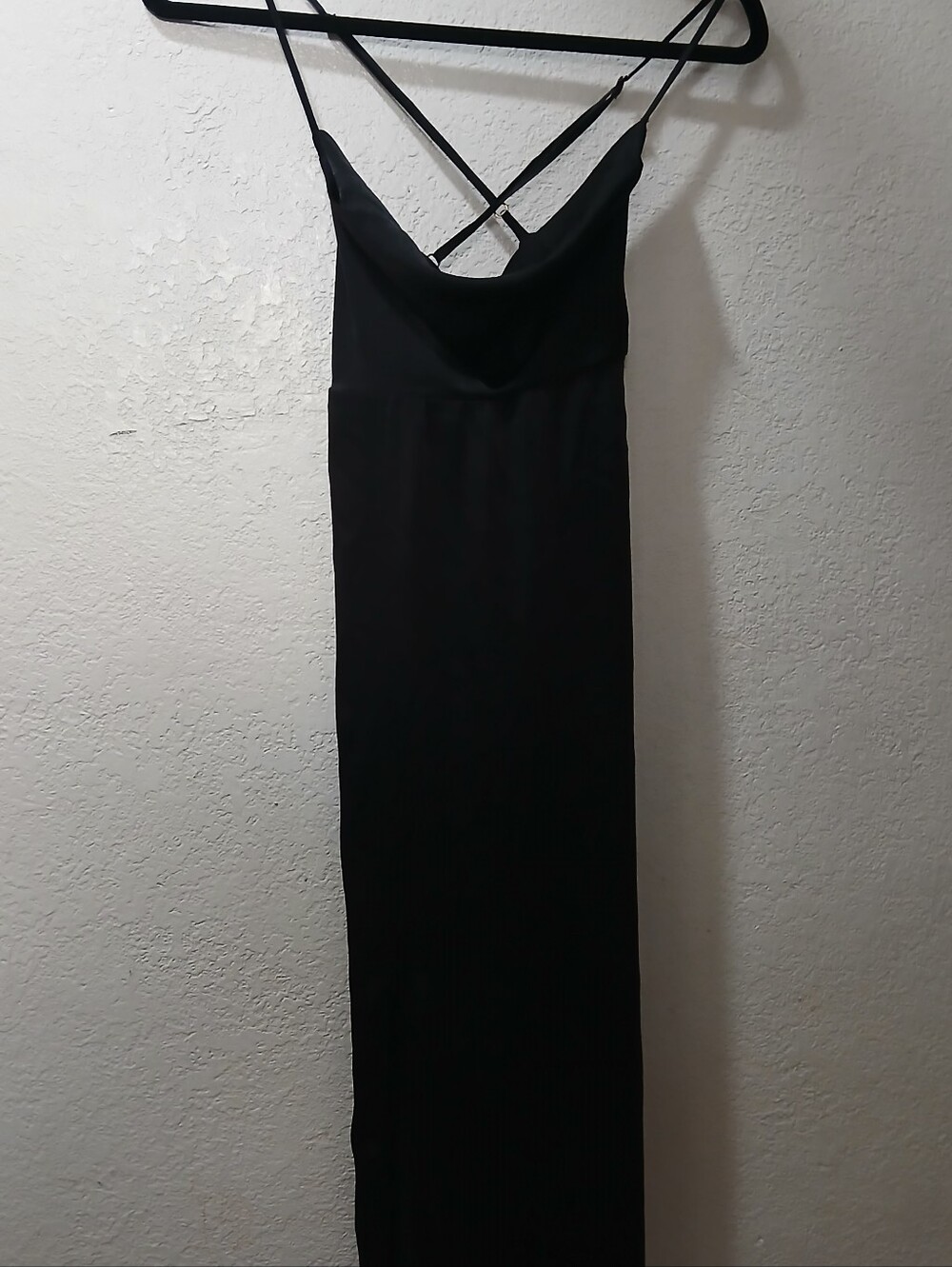 Show Me Your MuMu Black Cross-Back Slip Dress